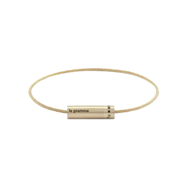 Bracelet Le Gramme Câble en or jaune 750 Lisse Brossé