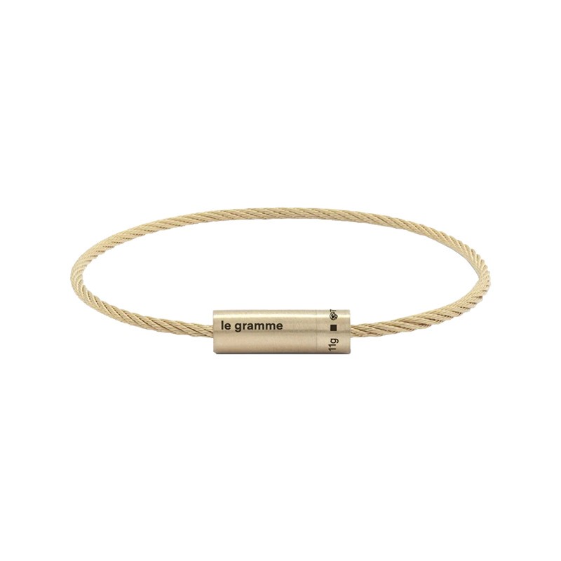 Bracelet Le Gramme Câble en or jaune 750 Lisse Brossé