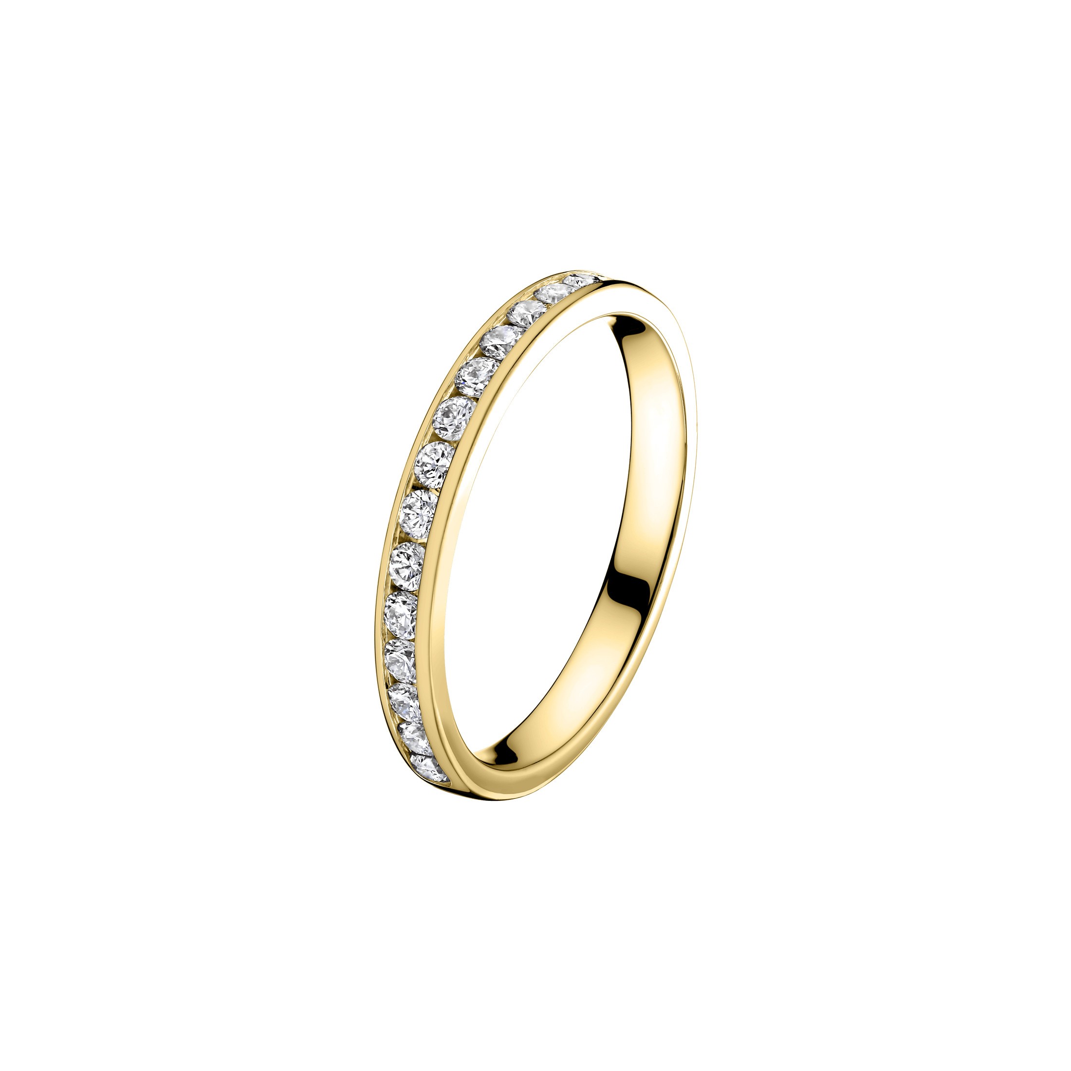 Bague Alliance Or 18 Carats - Pavée De Diamants 2.40ct - Taille 58 (3.87g)