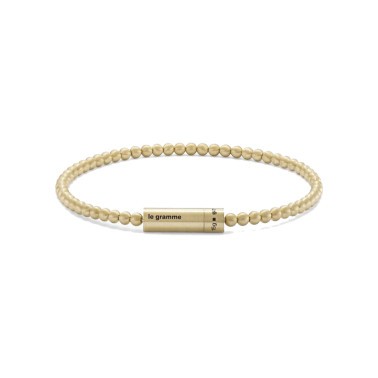 Bracelet Le Gramme Beads in yellow gold 750 Smooth Brushed