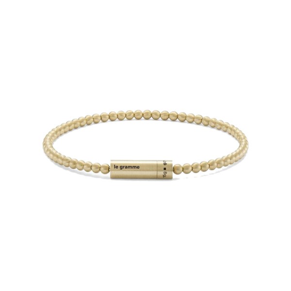 Bracelet Le Gramme Beads in yellow gold 750 Smooth Brushed