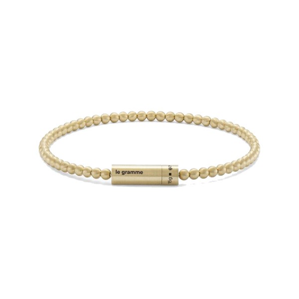 Bracelet Le Gramme Beads en or jaune 750 Lisse Brossé