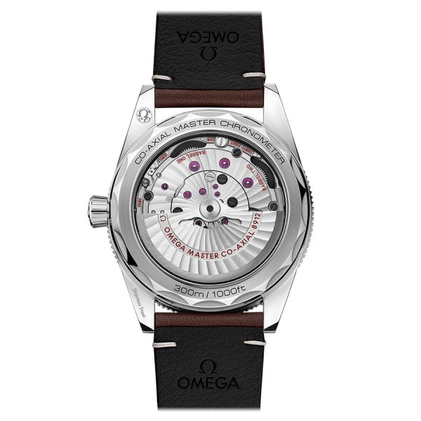 Omega Seamaster 300 automatic Co-Axial watch black dial brown leather strap 41 mm 234.32.41.21.01.001