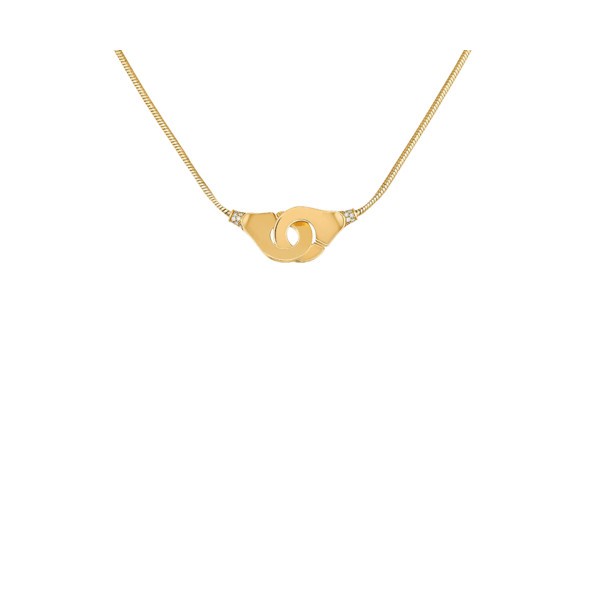 Necklace Dinh Van Menottes R12 in yellow gold and diamonds