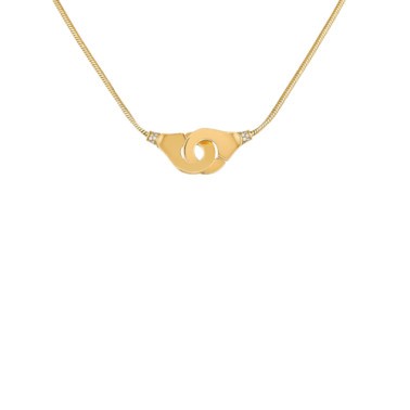 Collier Dinh Van Menottes R12 en or jaune et diamants