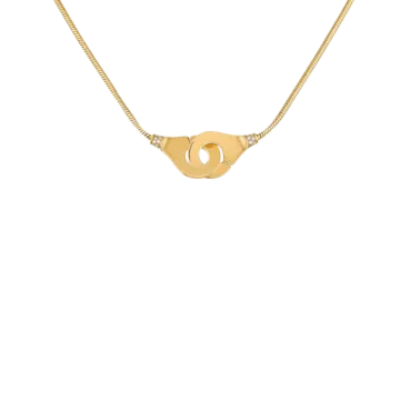 Necklace Dinh Van Menottes R12 in yellow gold and diamonds