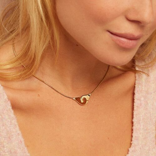 Necklace Dinh Van Menottes R12 in yellow gold and diamonds
