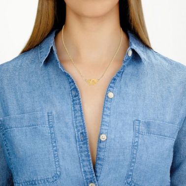 Necklace Dinh Van Menottes R12 in yellow gold and diamonds