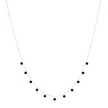 Necklace La Brune et la Blonde Polka in pink gold and black onyx