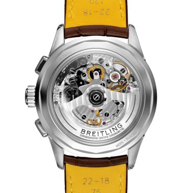 Montre Breitling Premier B25 Automatique Datora 42 cadran cuivre bracelet cuir croco brun 42 mm