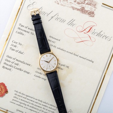 Montre Patek Philippe Calatrava Jumbo en or jaune remontage manuel 1951 36 mm 570