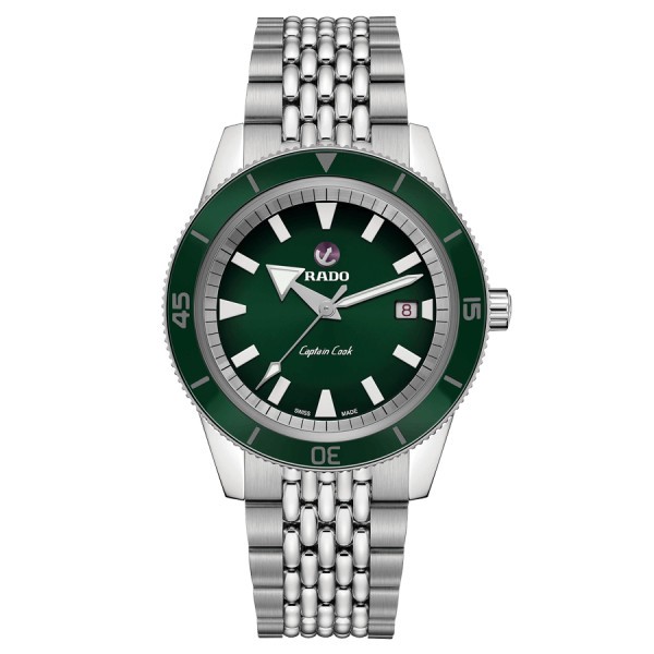 Montre Rado Captain Cook automatique cadran vert bracelet acier 42 mm R32505313 