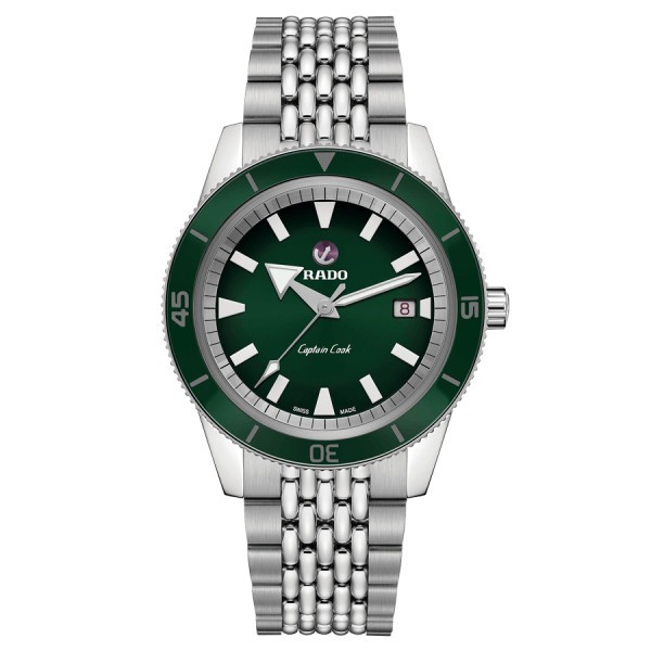 Rado Captain Cook automatic watch green dial steel bracelet 42 mm R32505313