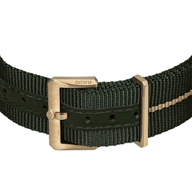 Montre Rado Captain Cook automatique bronze cadran vert bracelet tissu vert 42 mm R32504317