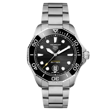 Montre TAG Heuer Aquaracer Professional 300 Calibre 5 cadran noir bracelet acier 43 mm WBP201A.BA0632