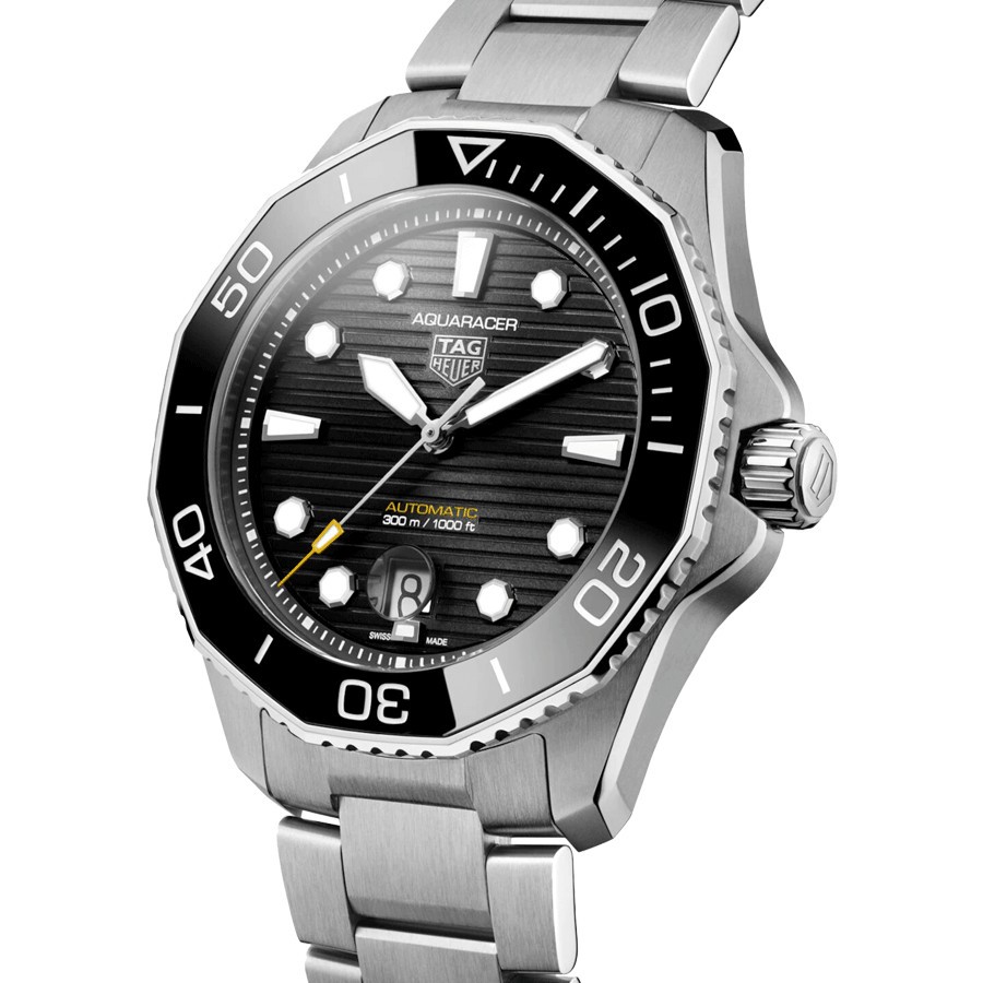 TAG Heuer Aquaracer Professional 300 Caliber 5 black dial steel bracelet 43 mm WBP201A.BA0632