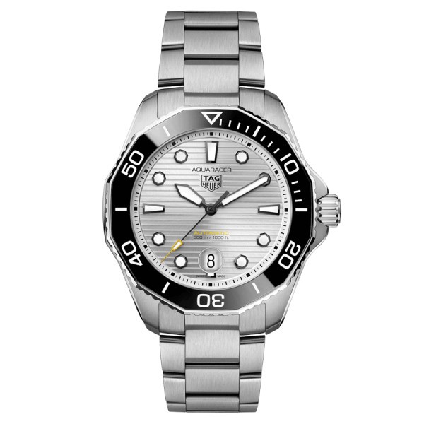 TAG Heuer Aquaracer Professional 300 Caliber 5 watch silver dial steel bracelet 43 mm WBP201C.BA0632