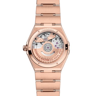 Montre Omega Constellation Master Chronometer Petite Seconde Or Sedna et Diamants cadran rouge bracelet or Sedna 34 mm 131.55.34