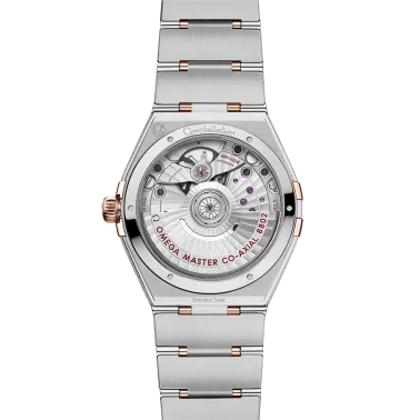 Montre Omega Constellation Master Chronometer Petite Seconde Or Sedna et Diamants automatique cadran blanc bracelet acier 34 mm 
