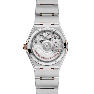 Omega Constellation Master Chronometer Petite Seconde Gold Sedna automatic watch brown dial steel bracelet 34 mm 131.20.34.20.63