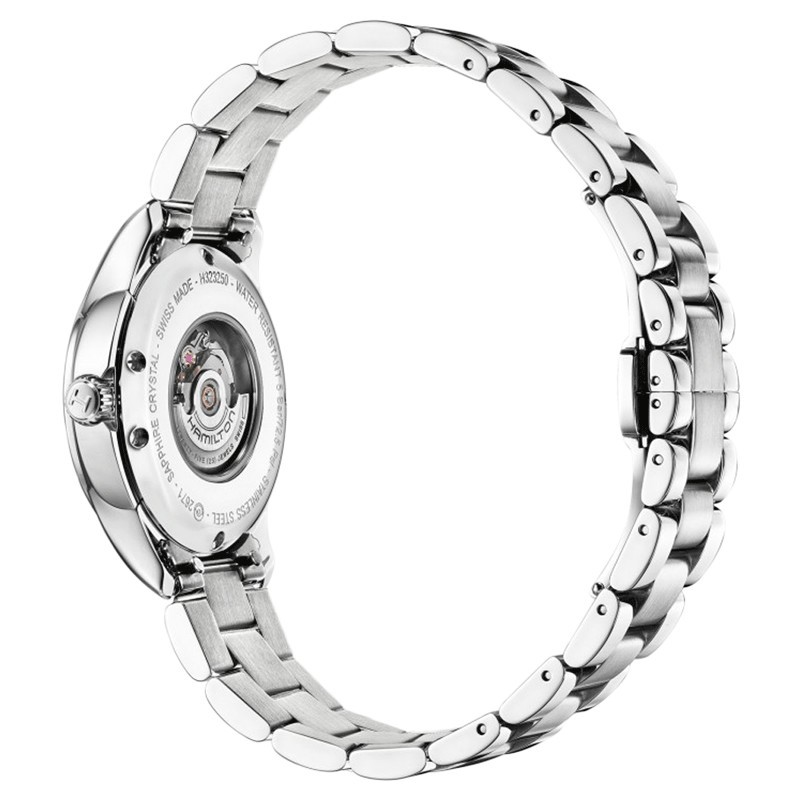 Montre Hamilton Jazzmaster cadran bleu bracelet acier 34 mm