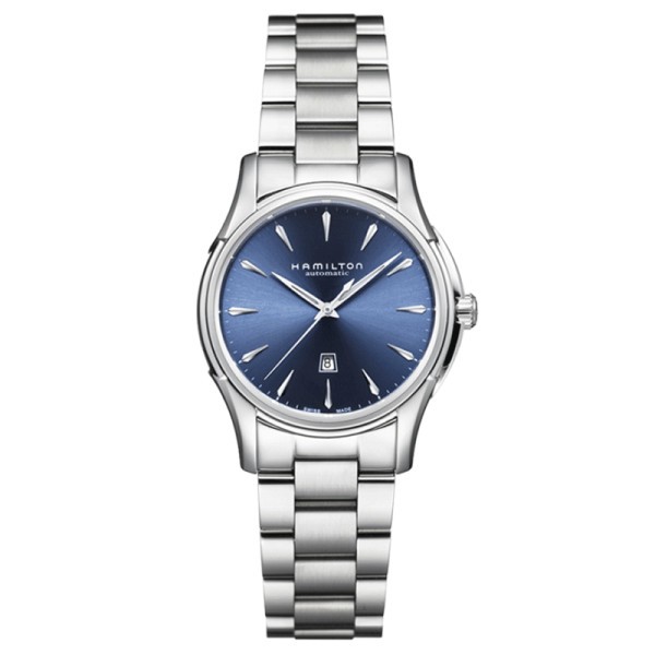 Montre Hamilton Jazzmaster cadran bleu bracelet acier 34 mm