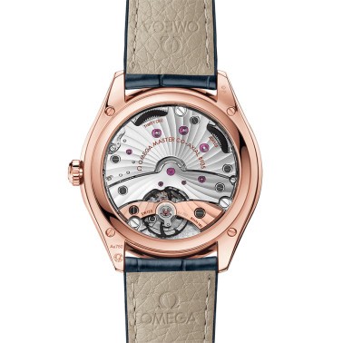 Montre Omega De Ville Trésor Co-Axial Master Chronometer Réserve de Marche Or Sedna cadran bleu bracelet cuir bleu 40 mm 435.53.