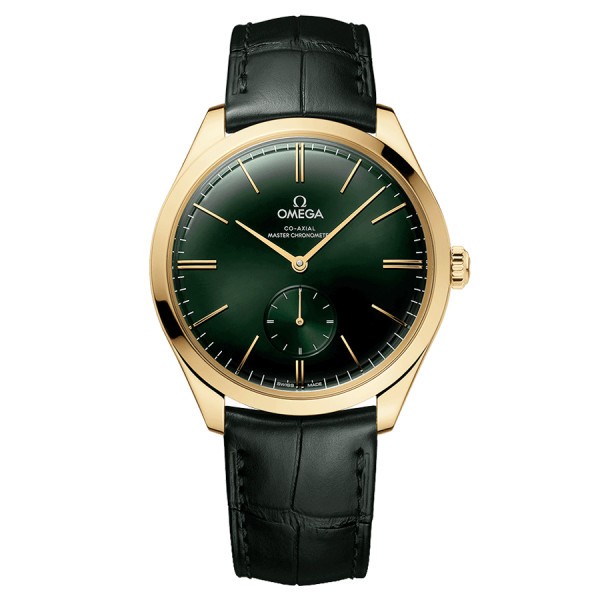 Montre Omega De Ville Trésor Co-Axial Master Chronometer Petite Seconde automatique Or jaune cadran vert bracelet cuir vert 40 m