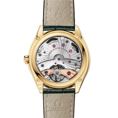 Montre Omega De Ville Trésor Co-Axial Master Chronometer Petite Seconde automatique Or jaune cadran vert bracelet cuir vert 40 m