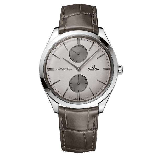 Montre Omega De Ville Trésor Co-Axial Master Chronometer Réserve de Marche cadran argent bracelet cuir brun 40 mm 435.13.40.22.0