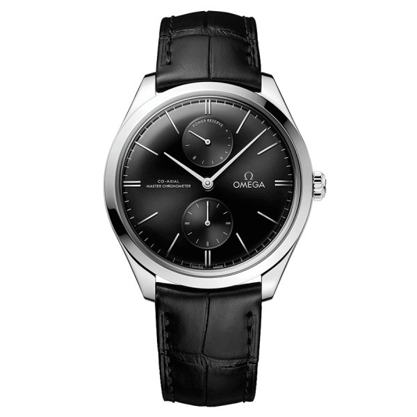 Omega De Ville Trésor Co-Axial Master Chronometer Power Reserve watch black dial black leather strap 40 mm 435.13.40.22.01.001