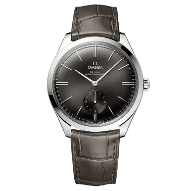 Montre Omega De Ville Trésor Co-Axial Master Chronometer Petite Seconde automatique cadran gris bracelet cuir brun 40 mm 435.13.