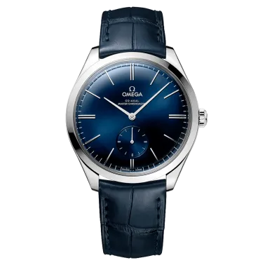 Montre Omega De Ville Trésor Co-Axial Master Chronometer Petite Seconde automatique cadran bleu bracelet cuir bleu 40 mm 435.13.