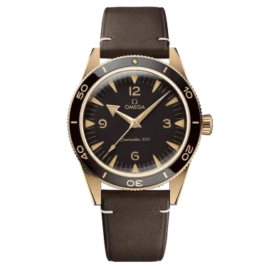 Omega Seamaster 300 Co-Axial Master Chronometer Bronze watch brown dial brown leather strap 41 mm 234.92.41.10.001