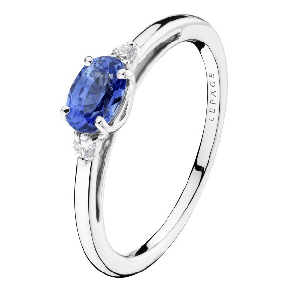 Bague Lepage Juliette en or blanc saphir et diamants