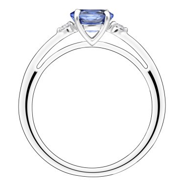 Bague Lepage Juliette en or blanc saphir et diamants