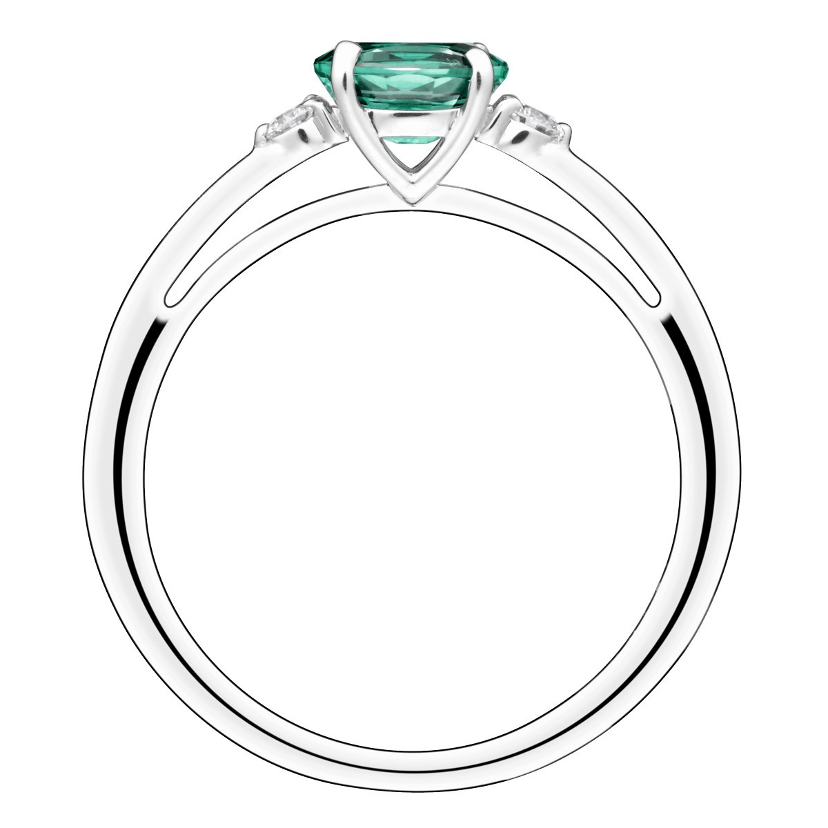 Bague Lepage Juliette en or blanc ﾎmeraude et diamants