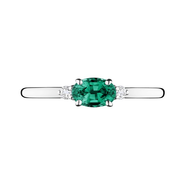 Bague Lepage Juliette en or blanc ﾎmeraude et diamants