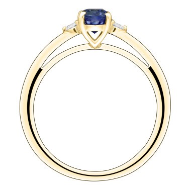 Bague Lepage Roméo en or jaune saphir et diamants