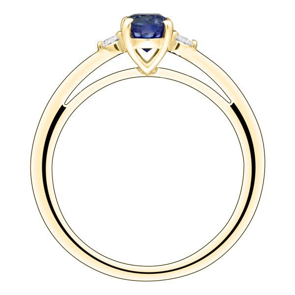 Bague Lepage Roméo en or jaune saphir et diamants