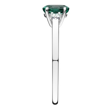 Bague Lepage Roméo en or blanc émeraude et diamants