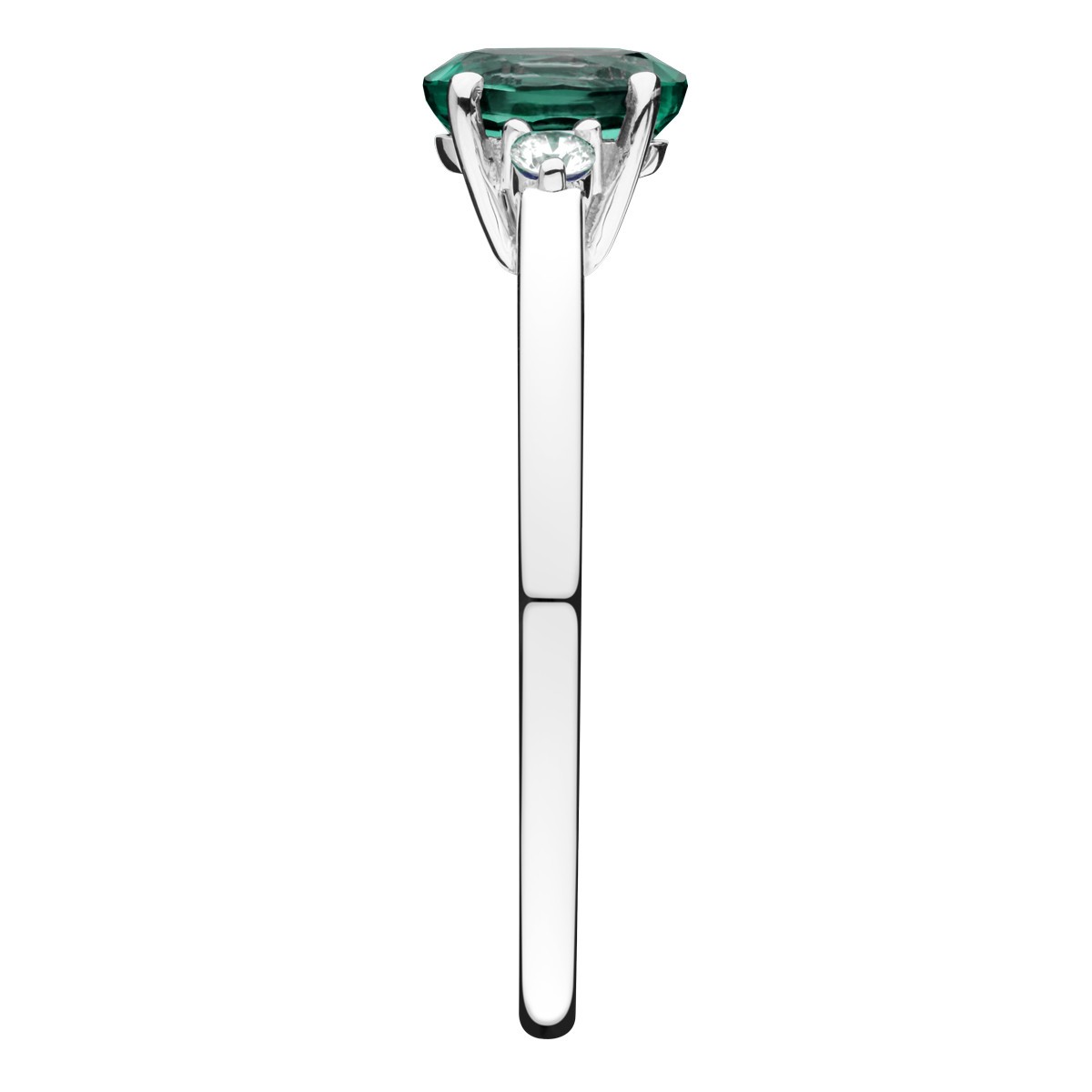Bague Lepage Roméo en or blanc émeraude et diamants