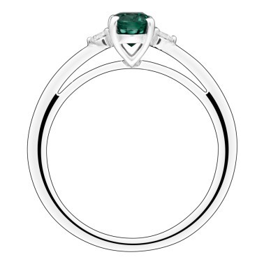 Bague Lepage Roméo en or blanc émeraude et diamants