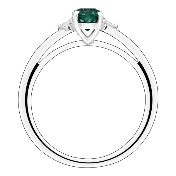 Bague Lepage Roméo en or blanc émeraude et diamants