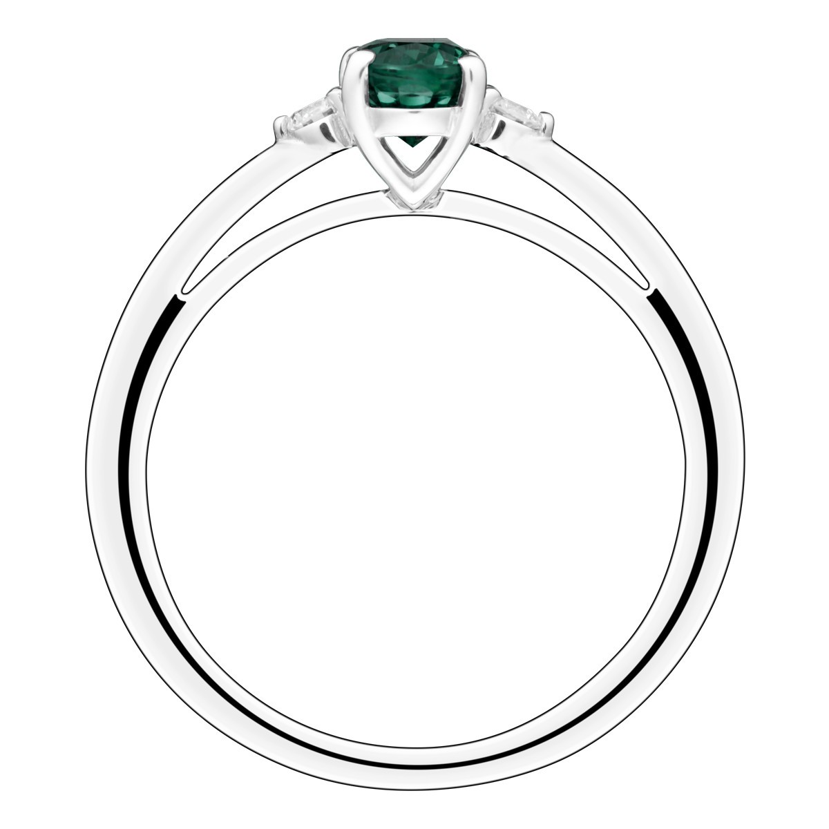 Bague Lepage Roméo en or blanc émeraude et diamants