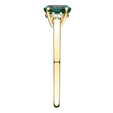 Bague Lepage Roméo en or jaune émeraude et diamants
