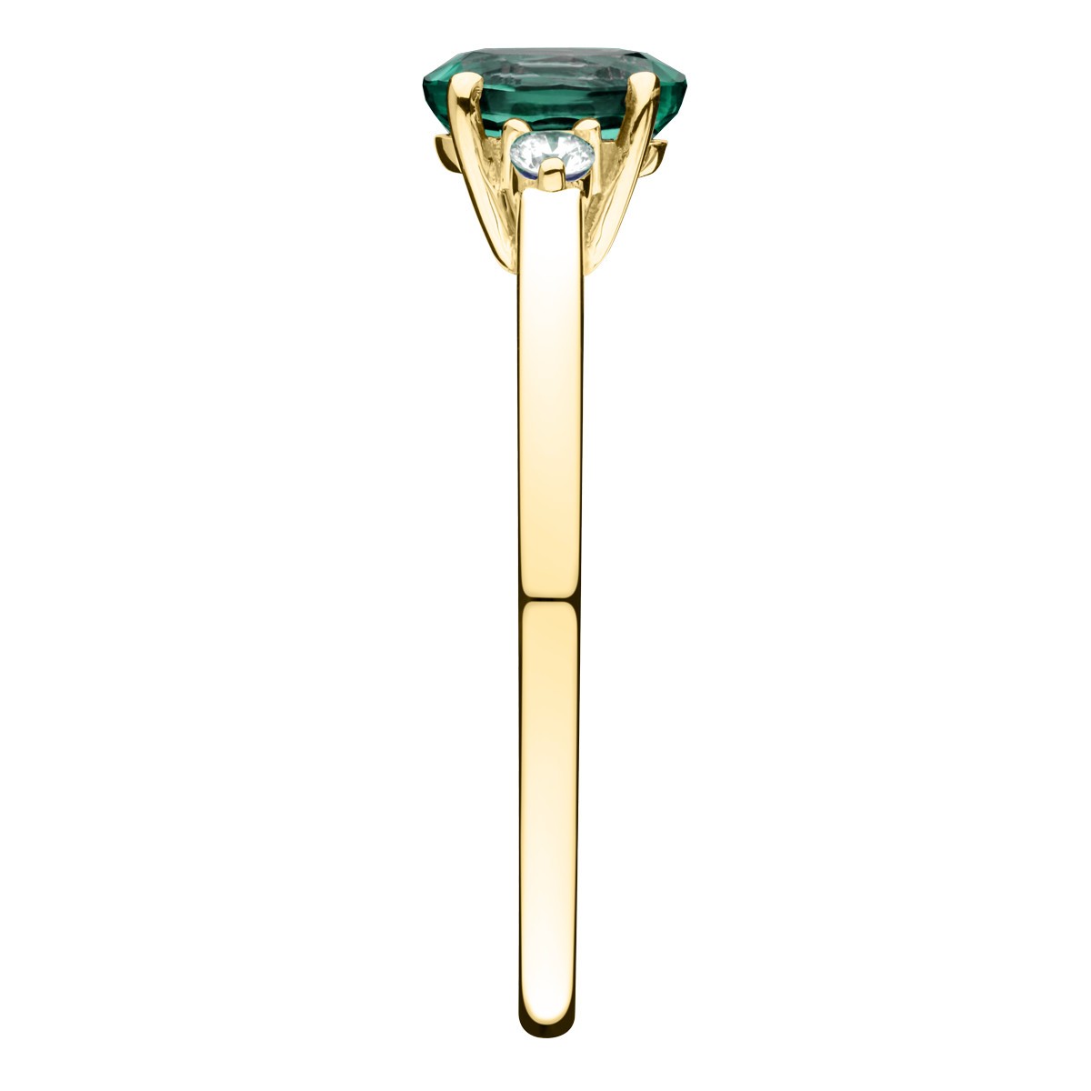 Bague Lepage Roméo en or jaune émeraude et diamants