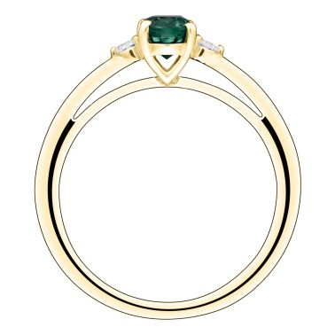 Bague Lepage Roméo en or jaune émeraude et diamants