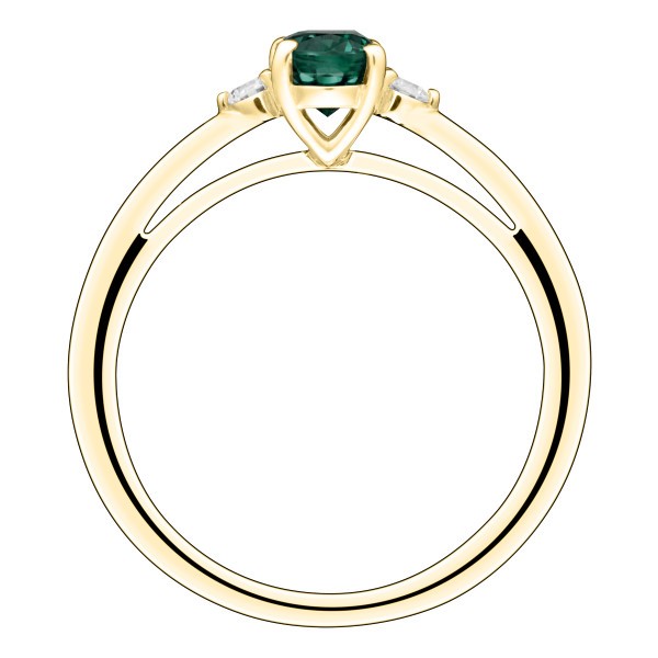 Bague Lepage Roméo en or jaune émeraude et diamants