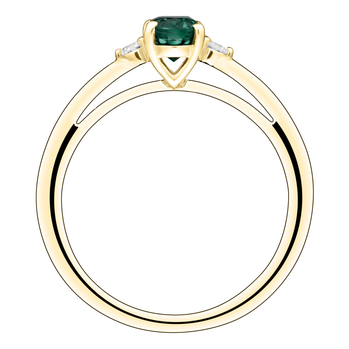 Bague Lepage Roméo en or jaune émeraude et diamants